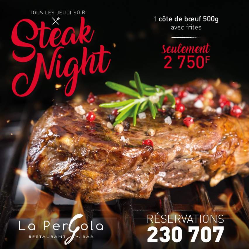 All Thursday evenings, Steak Night