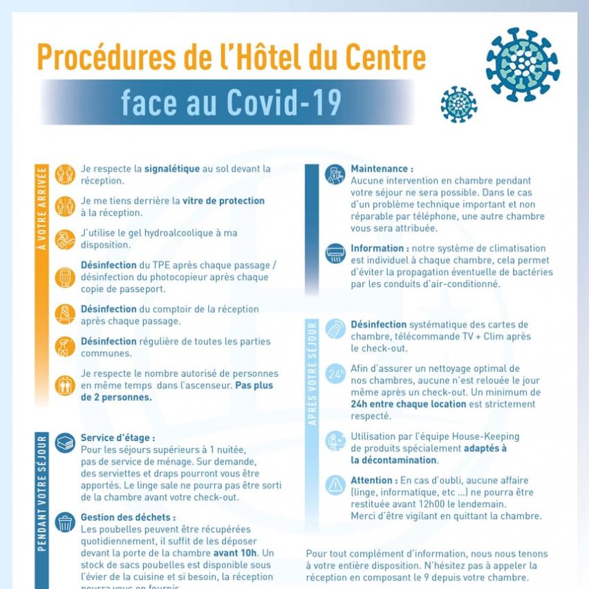 Hôtel du Centre procedures facing Covid-19
